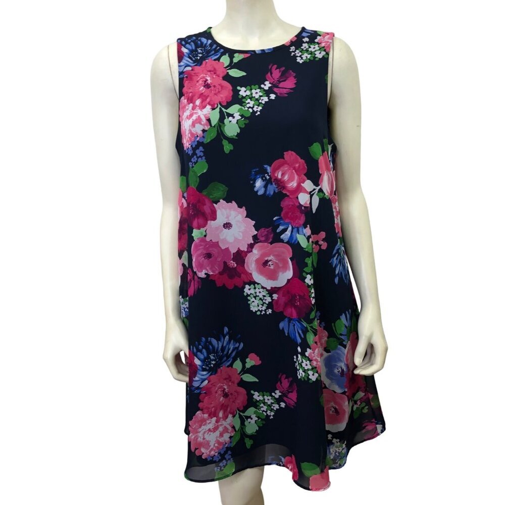 JESSICA HOWARD FLORAL CHIFON SHIFT DRESS SIZE 12
